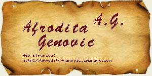 Afrodita Genović vizit kartica